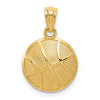 14K Satin and Polished Basketball Pendant-K6143