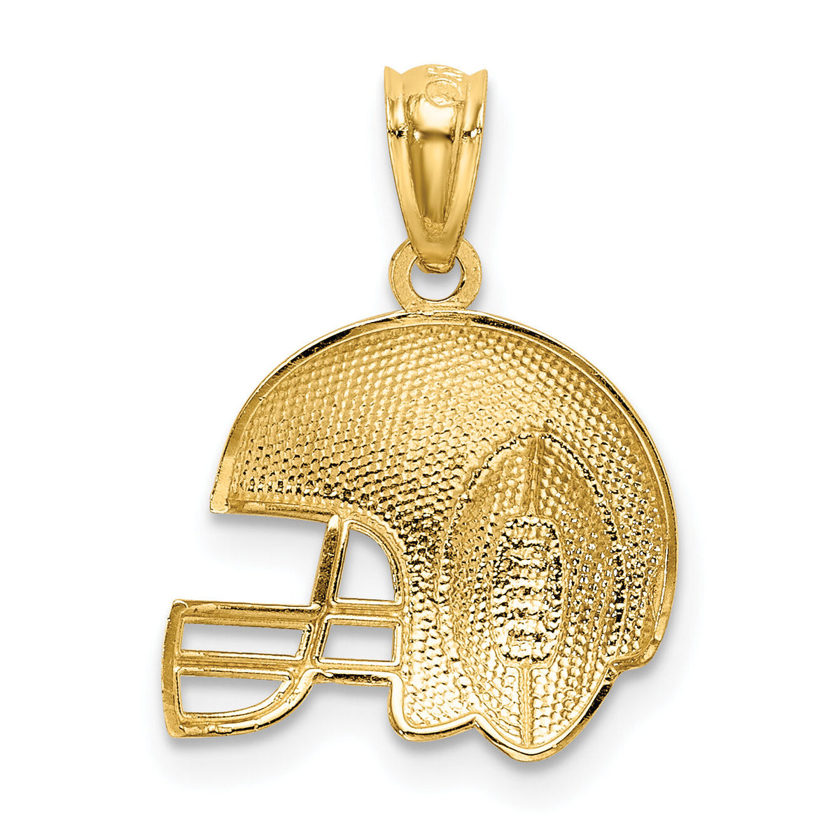 14K w/Rhodium Satin/Polished Football Helmet Pendant-K6145