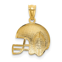 14K w/Rhodium Satin/Polished Football Helmet Pendant-K6145