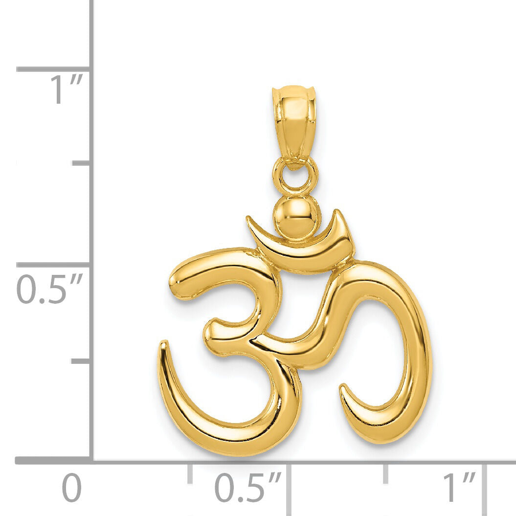 14k Polished Om Symbol Pendant-K6148