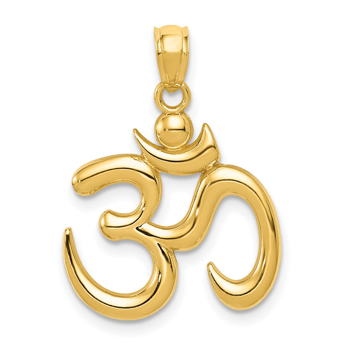 14k Polished Om Symbol Pendant-K6148