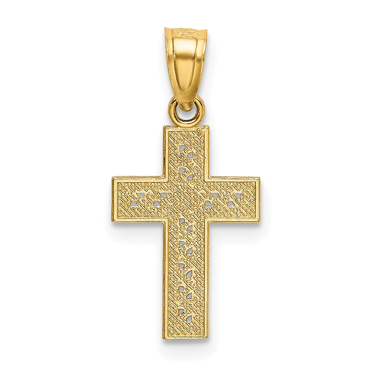 14k Diamond-cut Cross w/X Center Pendant-K6153