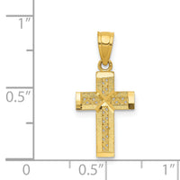 14k Diamond-cut Cross w/X Center Pendant-K6153