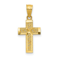14k Diamond-cut Cross w/X Center Pendant-K6153