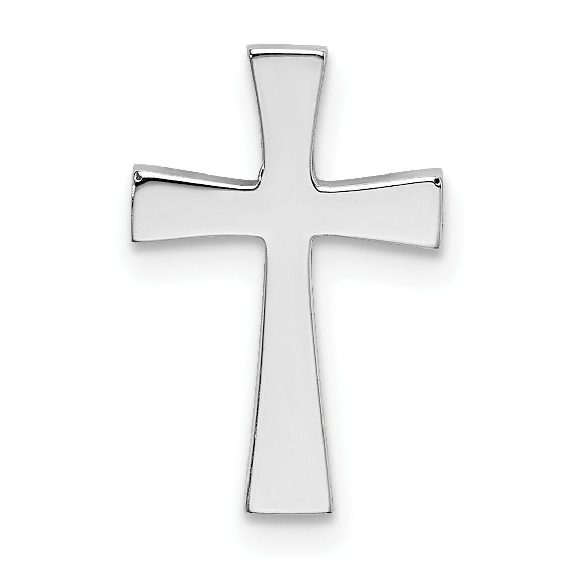 14k White Gold Polished Cross Chain Slide-K6156