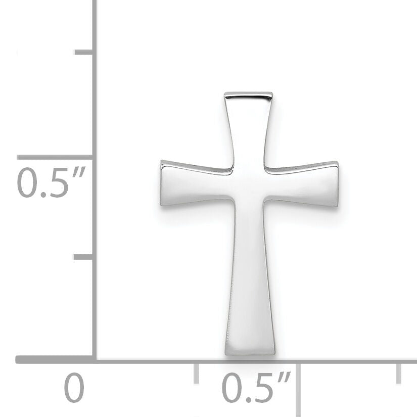 14k White Gold Polished Cross Chain Slide-K6156