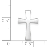 14k White Gold Polished Cross Chain Slide-K6156