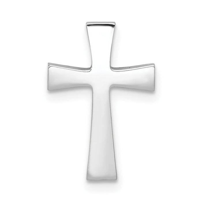 14k White Gold Polished Cross Chain Slide-K6156