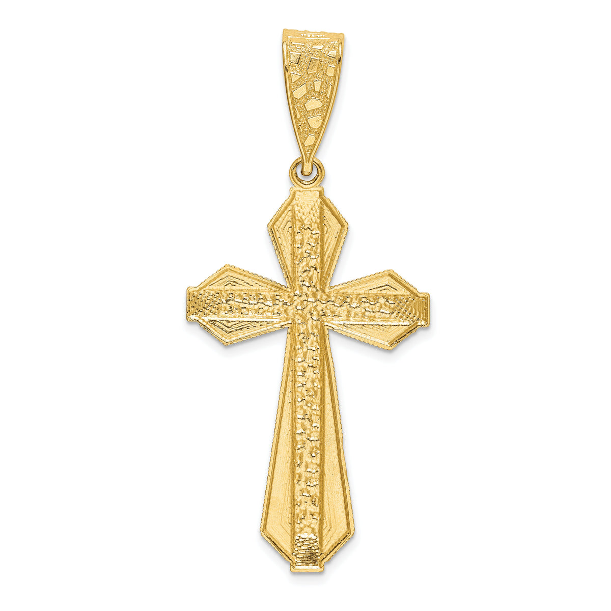 14k Diamond-cut Center Cross Pendant-K6162