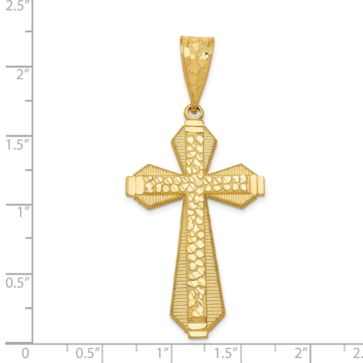 14k Diamond-cut Center Cross Pendant-K6162