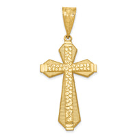 14k Diamond-cut Center Cross Pendant-K6162
