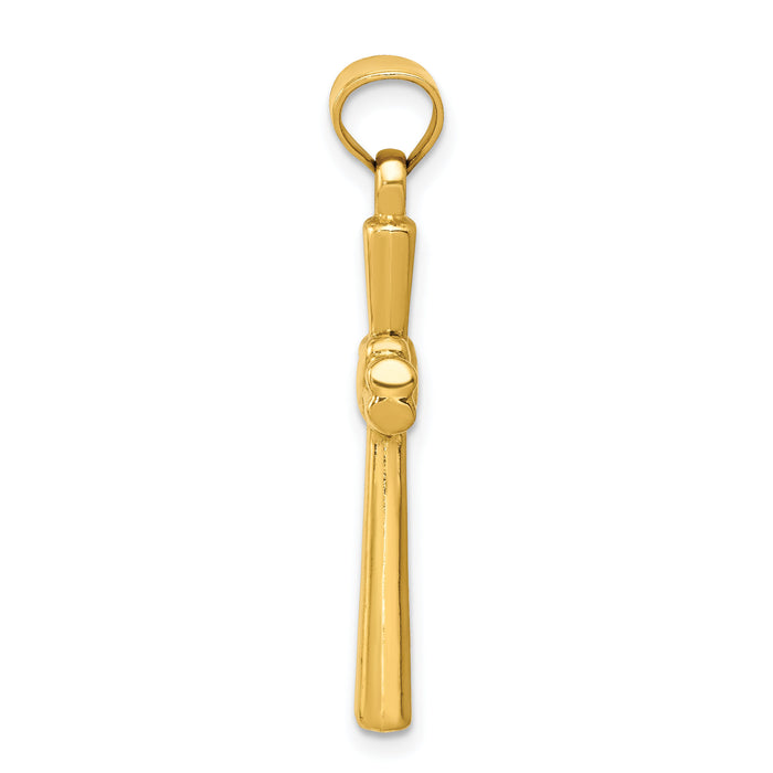 14k Hollow Cross Pendant-K6163