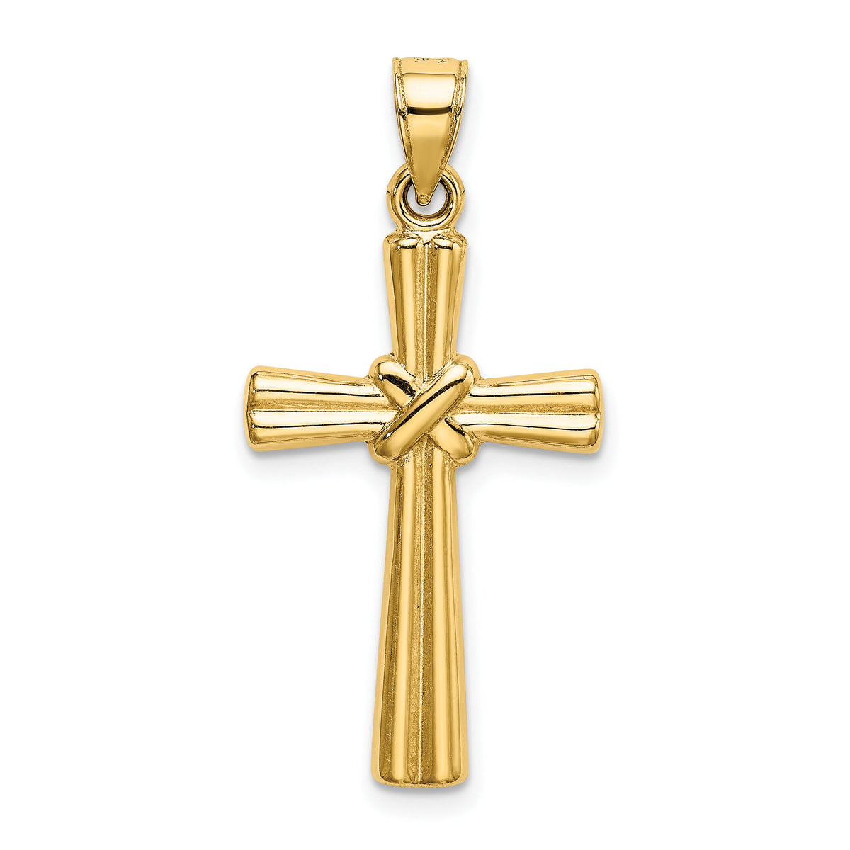 14k Hollow Cross Pendant-K6163