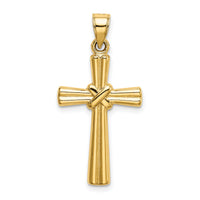 14k Hollow Cross Pendant-K6163