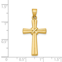 14k Hollow Cross Pendant-K6163
