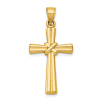 14k Hollow Cross Pendant-K6163