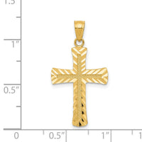 14k Diamond-cut Latin Cross Pendant-K6167