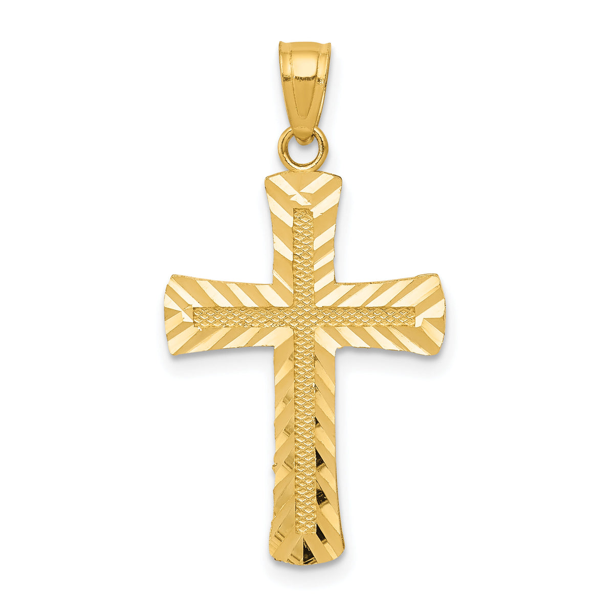 14k Diamond-cut Latin Cross Pendant-K6167