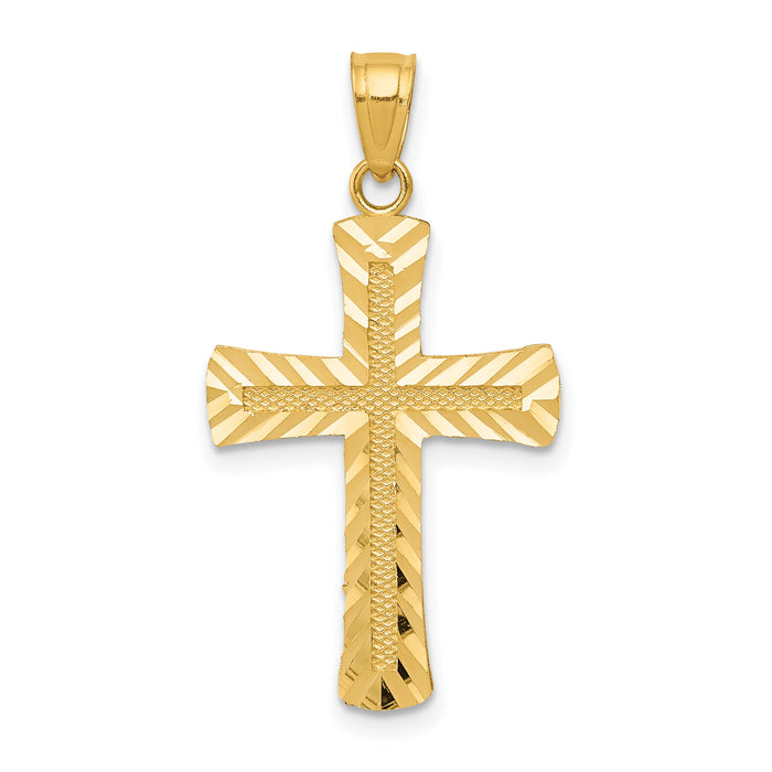 14k Diamond-cut Latin Cross Pendant-K6167