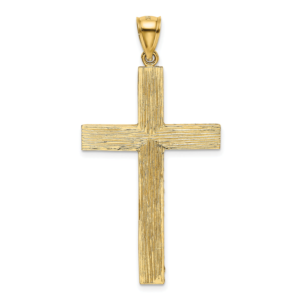 14k Polished and Textured Diamond-cut Latin Cross Pendant-K6169