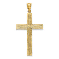 14k Polished and Textured Diamond-cut Latin Cross Pendant-K6169