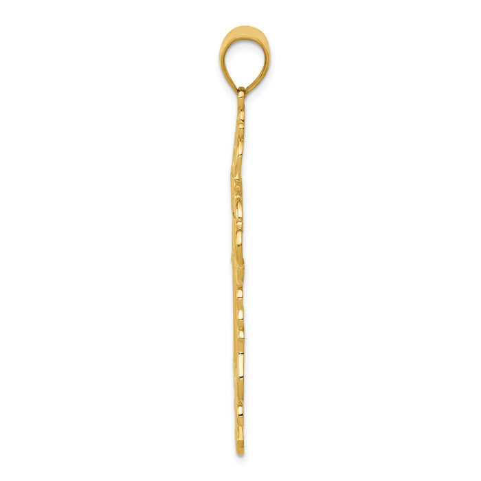 14k Polished Fancy Cross Pendant-K6174