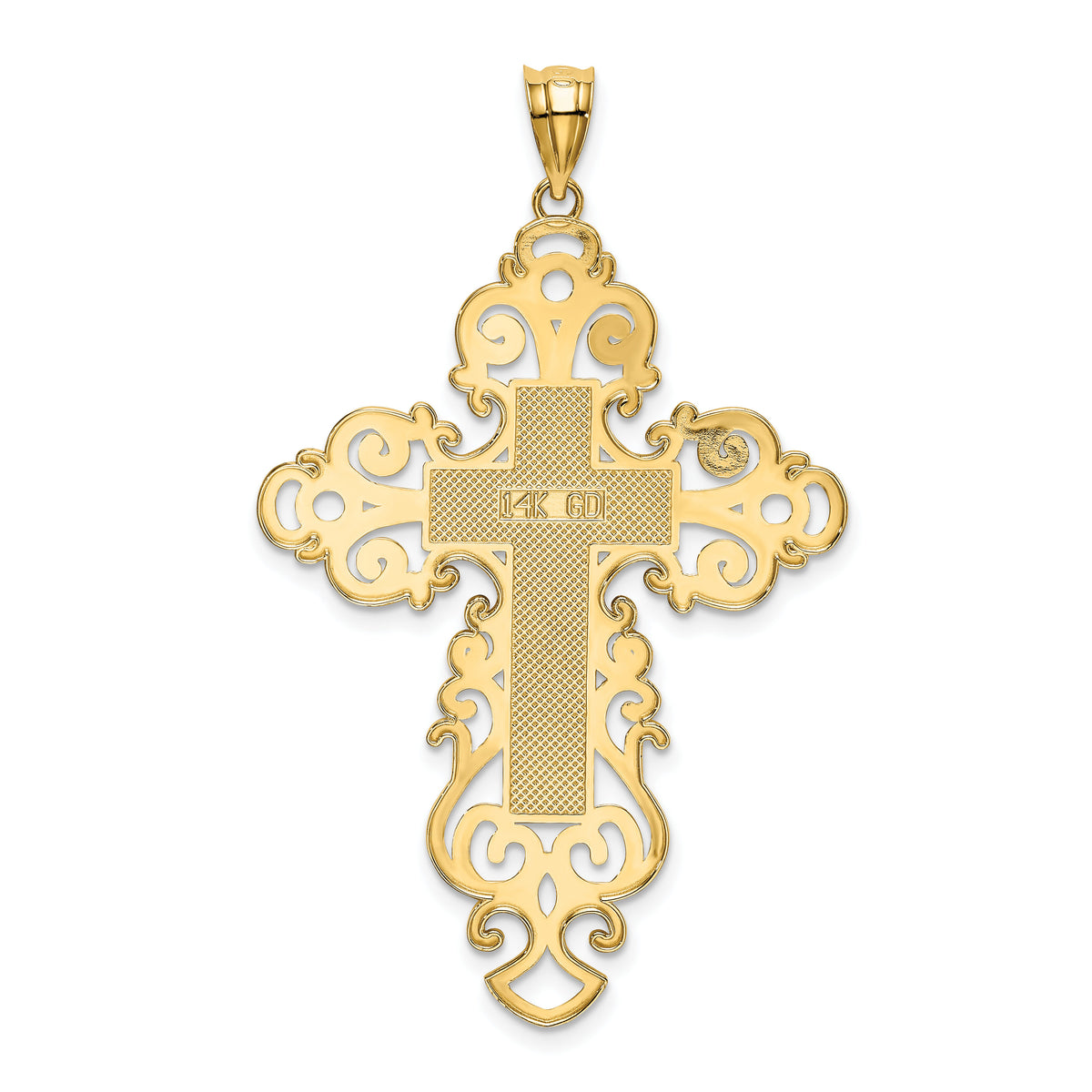 14k Polished Fancy Cross Pendant-K6174