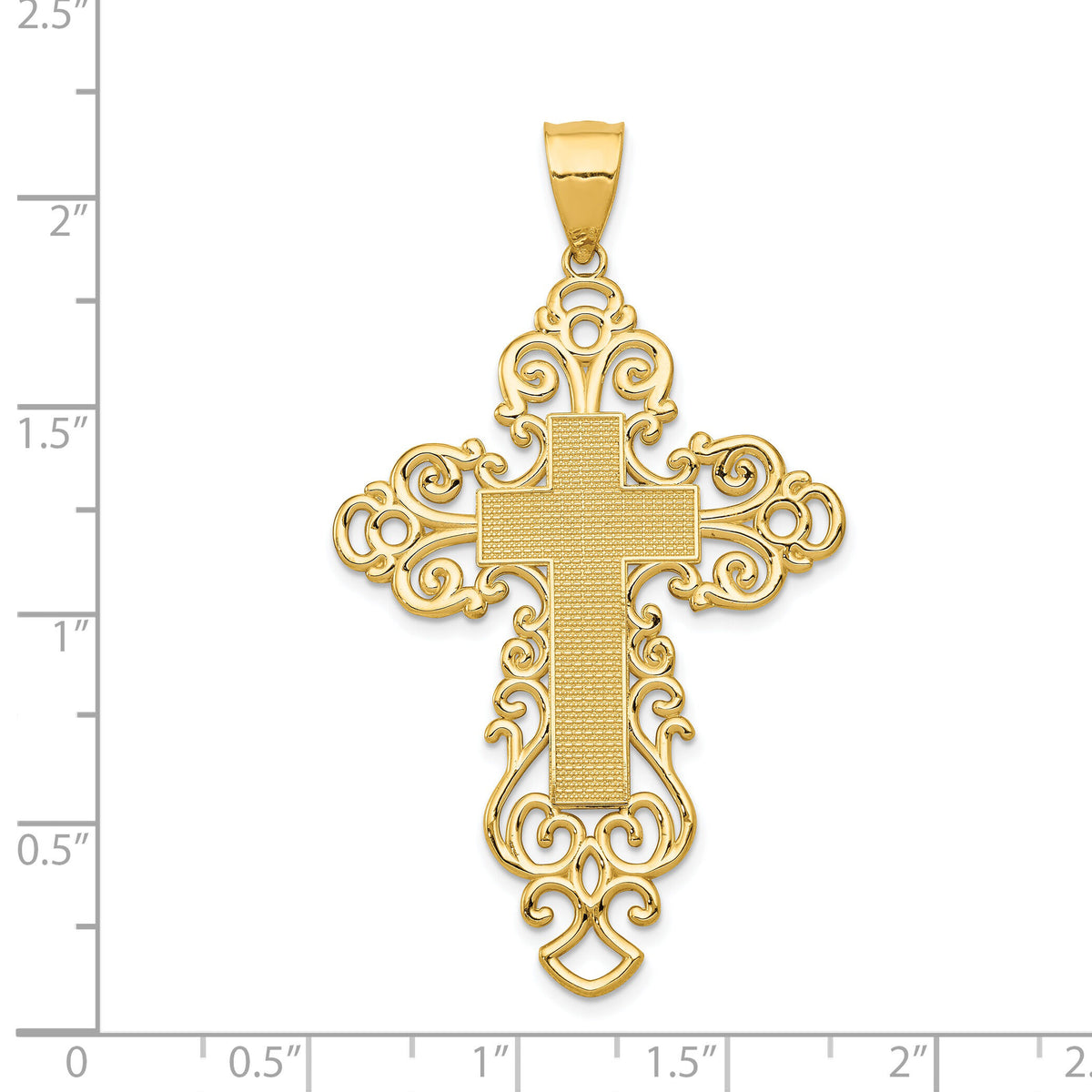14k Polished Fancy Cross Pendant-K6174