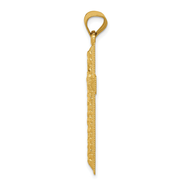 14k Diamond-cut Latin Cross Pendant-K6175