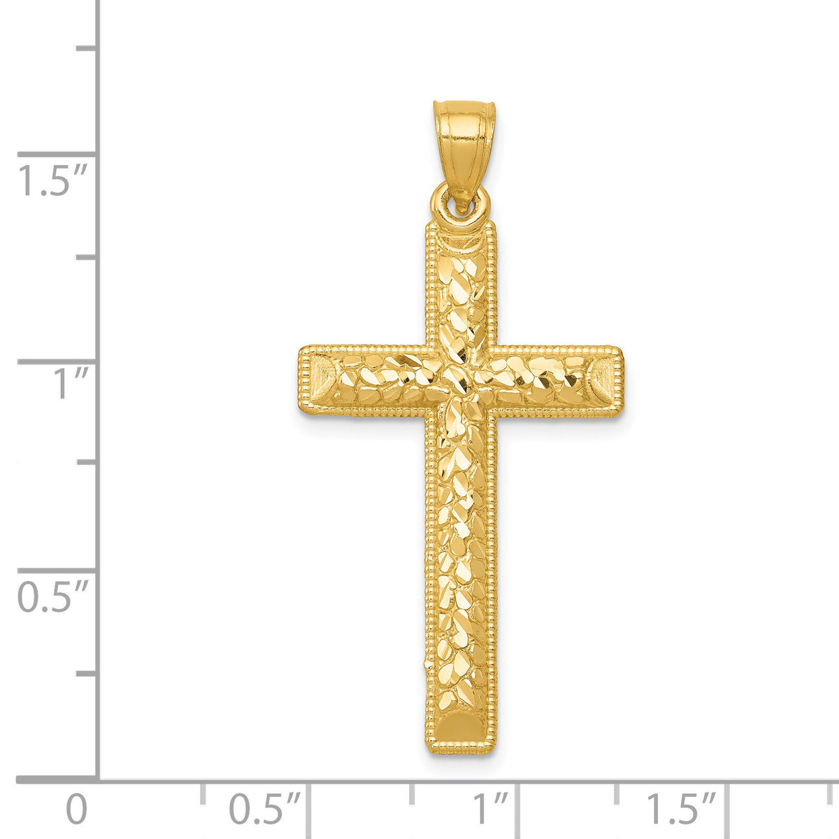 14k Diamond-cut Latin Cross Pendant-K6175