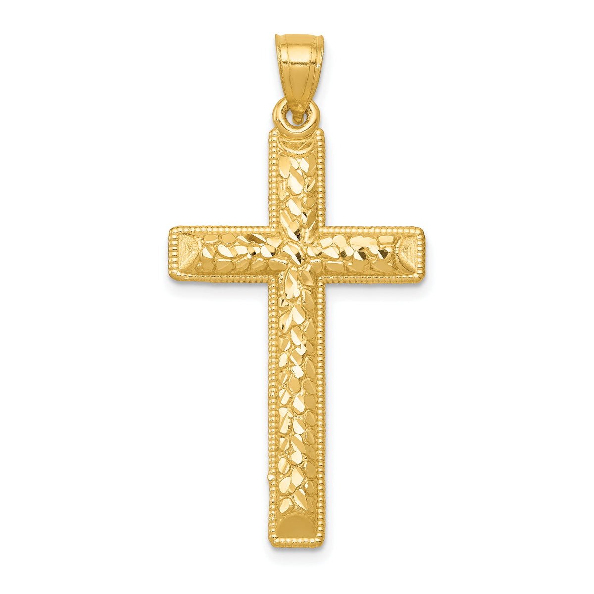 14k Diamond-cut Latin Cross Pendant-K6175