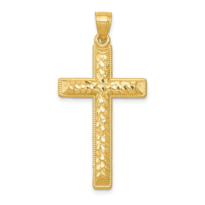 14k Diamond-cut Latin Cross Pendant-K6175