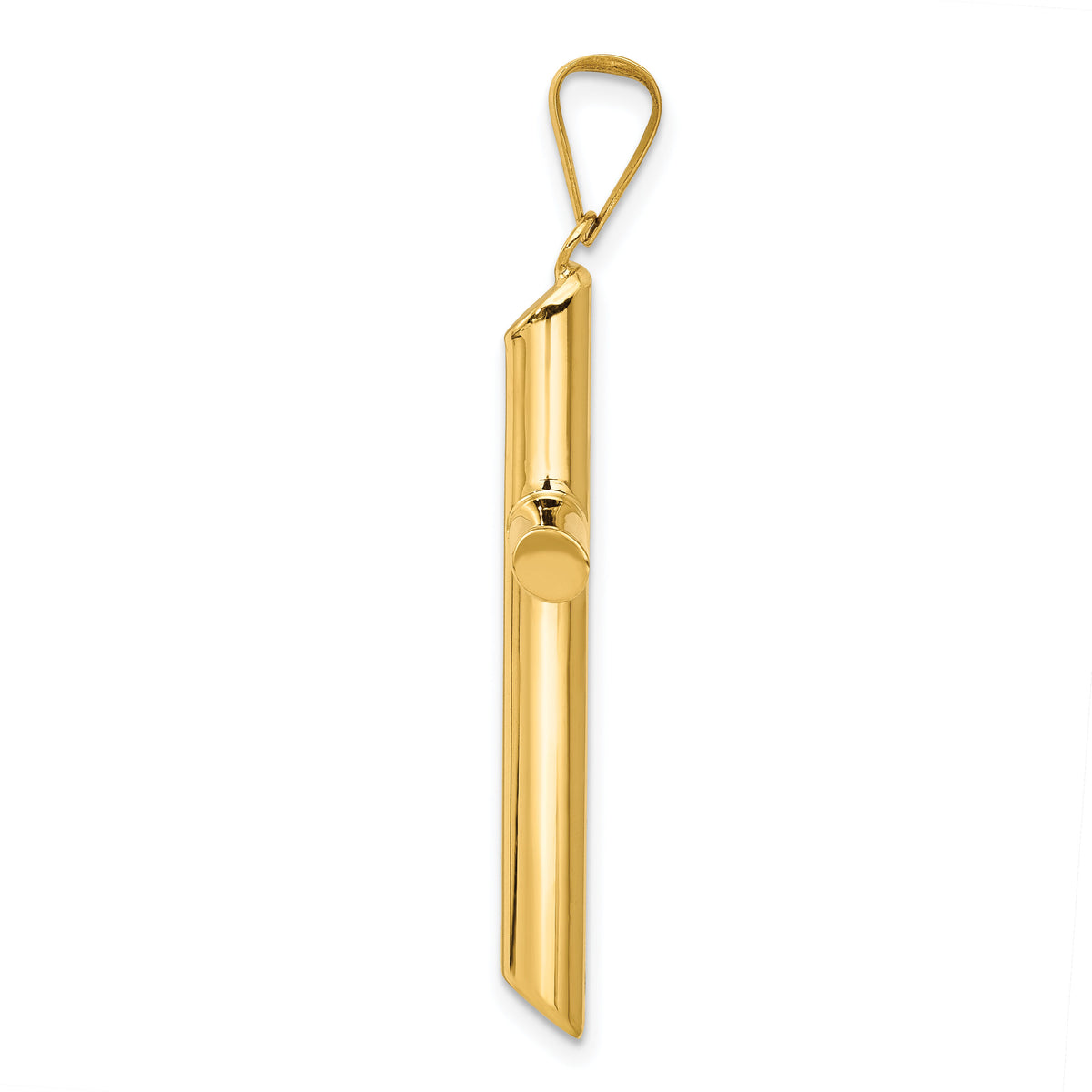 14k Polished Tube Cross Pendant-K6180