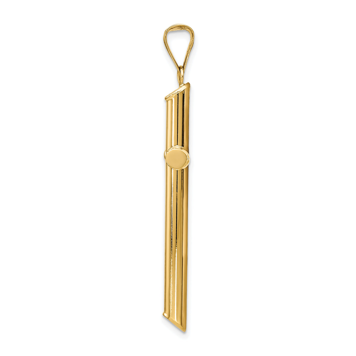 14k Polished Tube Cross Pendant-K6182