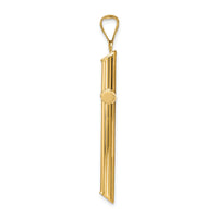 14k Polished Tube Cross Pendant-K6182
