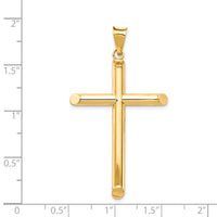 14k Polished Tube Cross Pendant-K6182