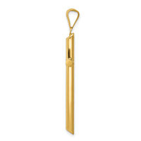 14k Polished Tube Cross Pendant-K6183
