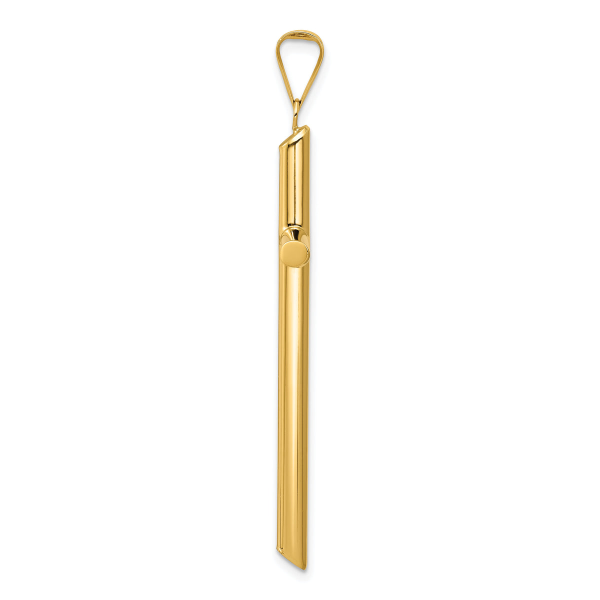 14k Polished Tube Cross Pendant-K6184