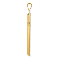 14k Polished Tube Cross Pendant-K6184