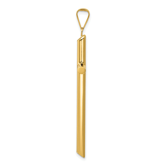 14k Polished Tube Cross Pendant-K6184