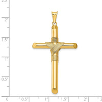 14K Polished w/Center Wrap Tube Cross Pendant-K6185
