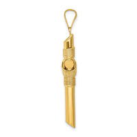 14K Polished w/Center Wrap Tube Cross Pendant-K6187