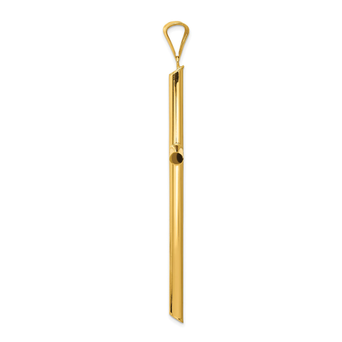 14k Polished Tube Cross Pendant-K6190