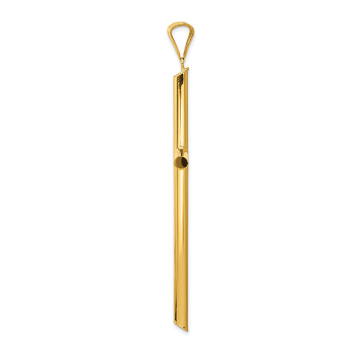 14k Polished Tube Cross Pendant-K6190