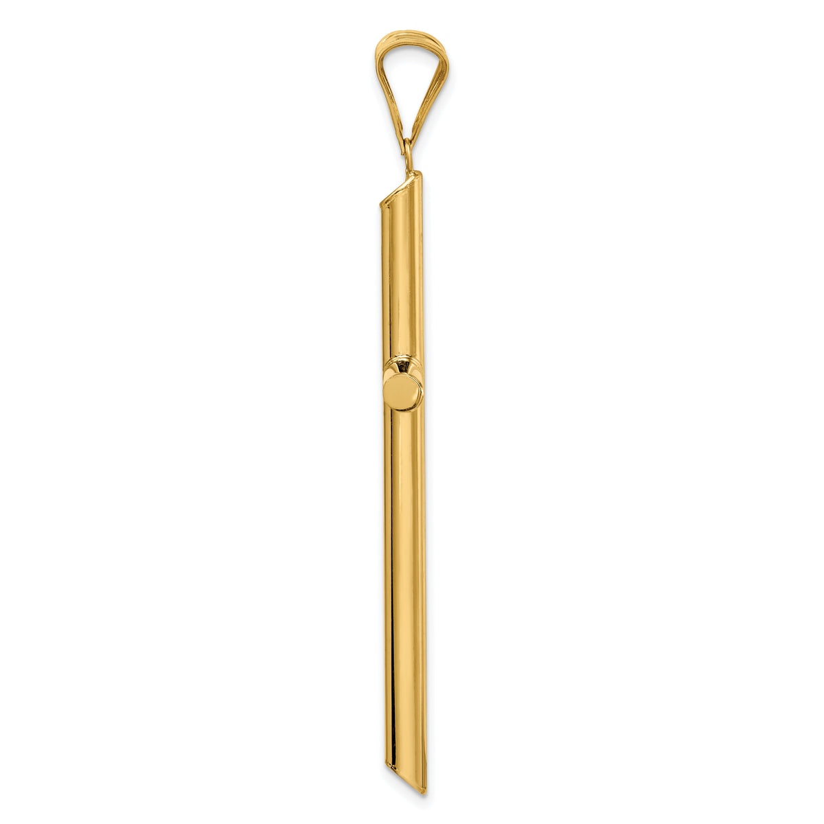 14k Polished Tube Cross Pendant-K6192