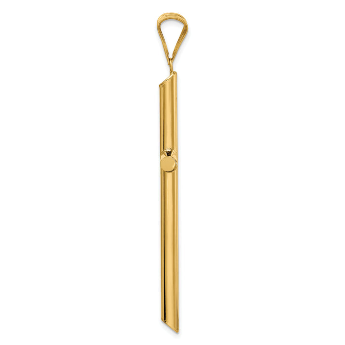14k Polished Tube Cross Pendant-K6192