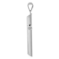 14k White Gold Polished Tube Cross Pendant-K6207