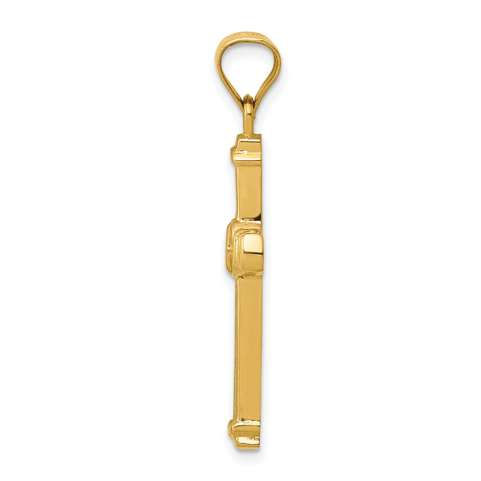 14k CZ Cross Pendant-K6212