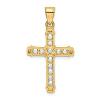 14k CZ Cross Pendant-K6212