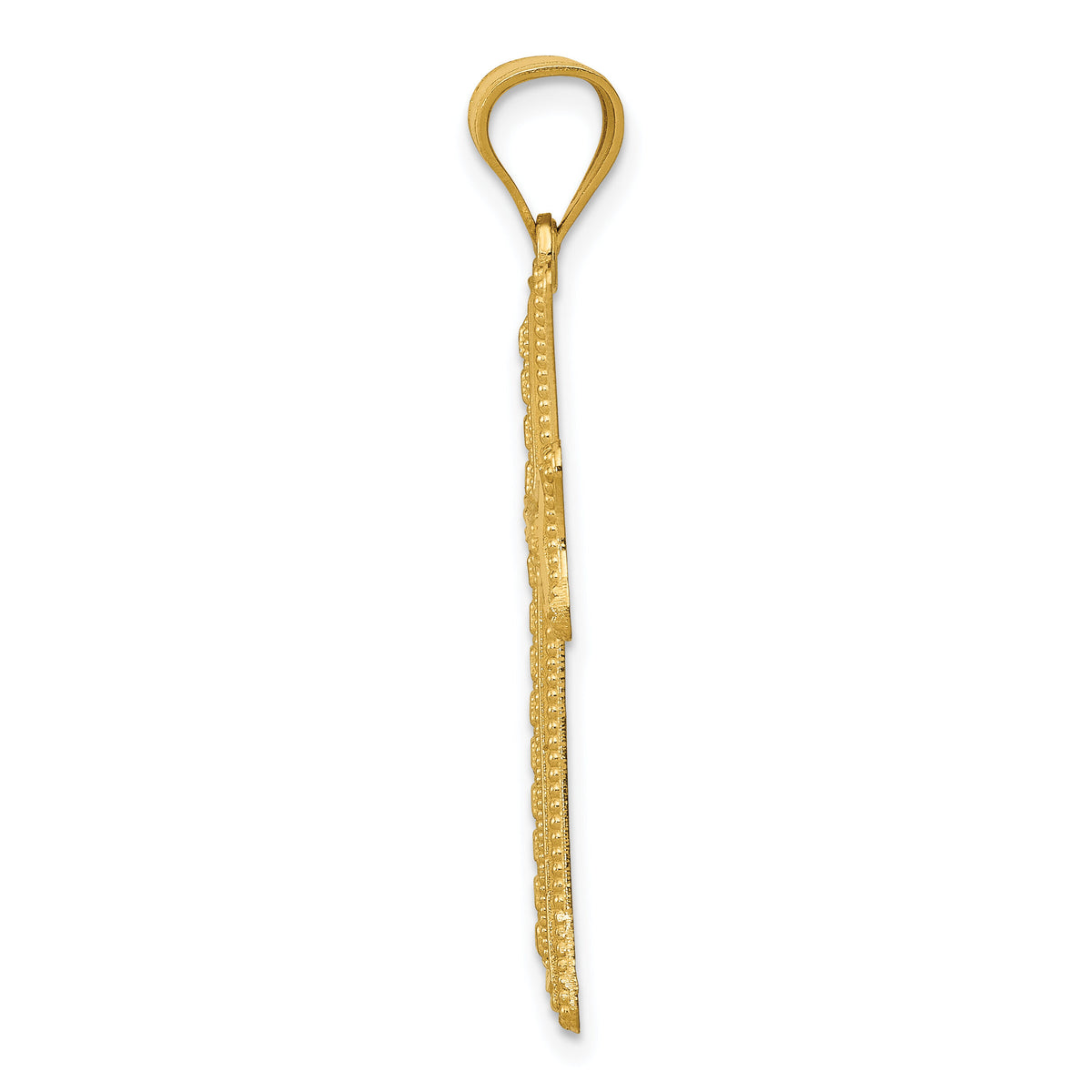 14k Diamond-cut Cross Pendant-K6213